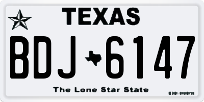 TX license plate BDJ6147