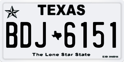 TX license plate BDJ6151