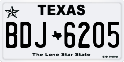 TX license plate BDJ6205