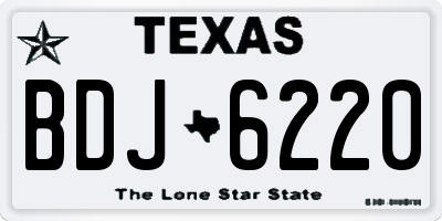 TX license plate BDJ6220
