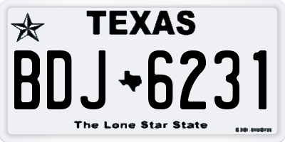 TX license plate BDJ6231