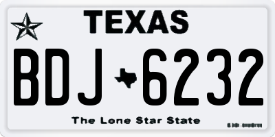 TX license plate BDJ6232