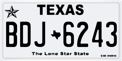 TX license plate BDJ6243