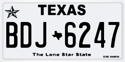 TX license plate BDJ6247