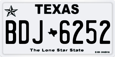 TX license plate BDJ6252