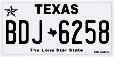 TX license plate BDJ6258