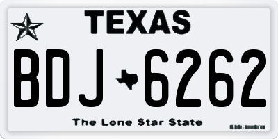 TX license plate BDJ6262