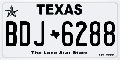 TX license plate BDJ6288