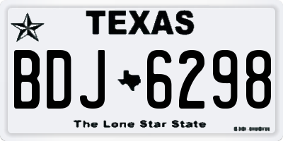 TX license plate BDJ6298