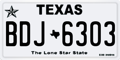 TX license plate BDJ6303