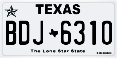 TX license plate BDJ6310