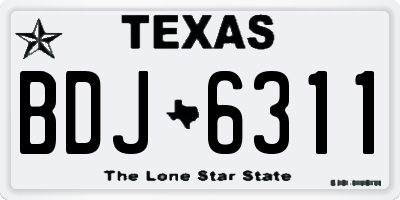 TX license plate BDJ6311