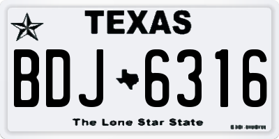 TX license plate BDJ6316