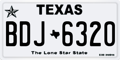 TX license plate BDJ6320