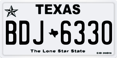 TX license plate BDJ6330