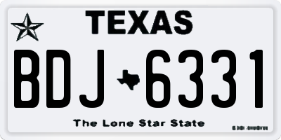TX license plate BDJ6331