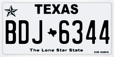 TX license plate BDJ6344