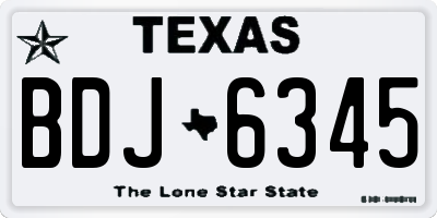 TX license plate BDJ6345