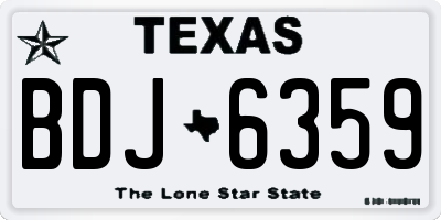TX license plate BDJ6359