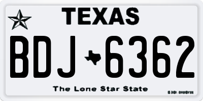 TX license plate BDJ6362
