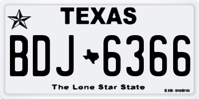 TX license plate BDJ6366
