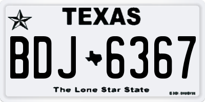 TX license plate BDJ6367