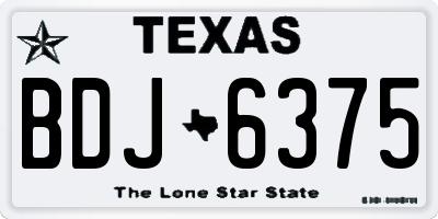 TX license plate BDJ6375