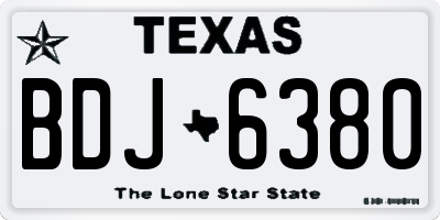TX license plate BDJ6380
