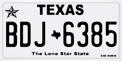 TX license plate BDJ6385