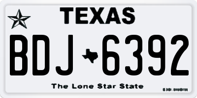 TX license plate BDJ6392
