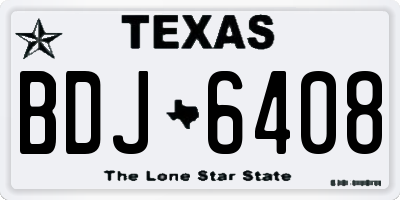 TX license plate BDJ6408