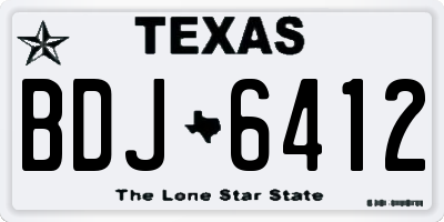 TX license plate BDJ6412