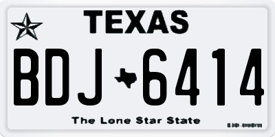 TX license plate BDJ6414