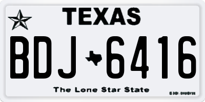 TX license plate BDJ6416