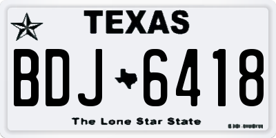 TX license plate BDJ6418