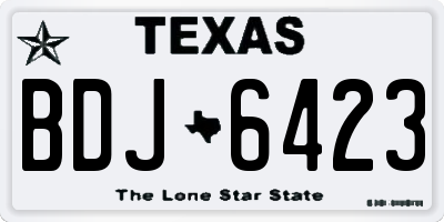 TX license plate BDJ6423