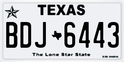 TX license plate BDJ6443