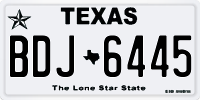 TX license plate BDJ6445