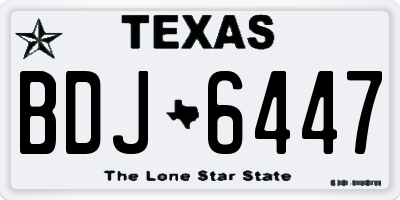 TX license plate BDJ6447