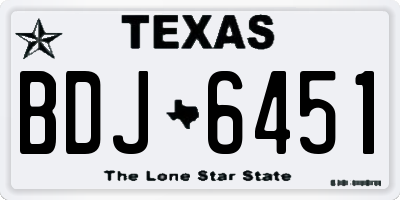 TX license plate BDJ6451