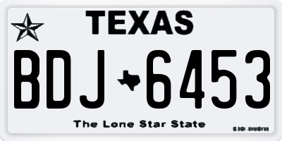 TX license plate BDJ6453