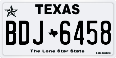 TX license plate BDJ6458