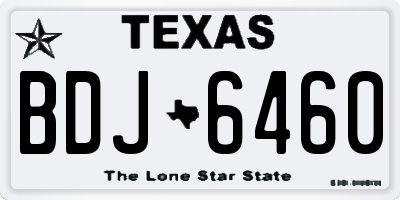 TX license plate BDJ6460