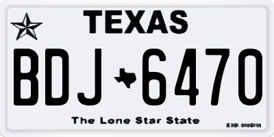 TX license plate BDJ6470
