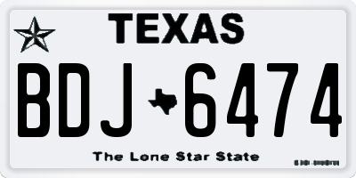 TX license plate BDJ6474