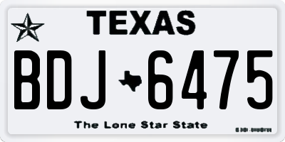 TX license plate BDJ6475