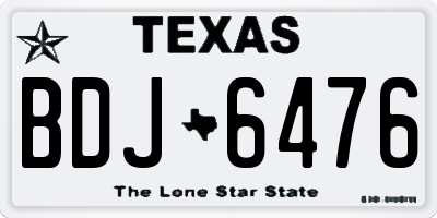 TX license plate BDJ6476