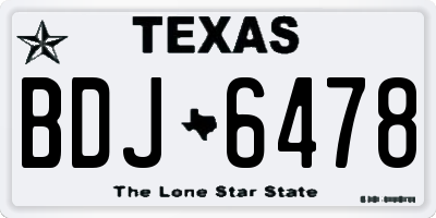 TX license plate BDJ6478