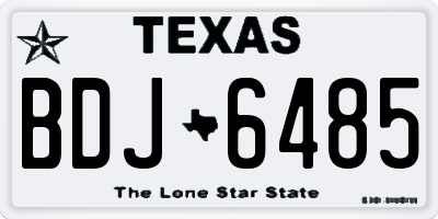 TX license plate BDJ6485