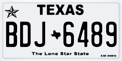 TX license plate BDJ6489